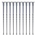 VEVOR Staircase Metal Balusters, 44'' x 1/2" Galvanized Steel Decorative Banister Spindles, 10 Pack Deck Baluster with Hollow Twists, Satin Black Spiral Stair Railing with Shoes & Screws