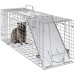 VEVOR Live Animal Cage Trap, 31" x 10" x 12" Humane Cat Trap Galvanized Iron, Folding Animal Trap with Handle for Rabbits, Stray Cats, Squirrels, Raccoons, Groundhogs and Opossums