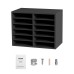 VEVOR Literature Organizers, 12 Compartments Office Mailbox with Adjustable Shelves, Wood Literature Sorter 20.4x12x16.1 inches for Office, Home, Classroom, Mailrooms Organization, EPA Certified Grey